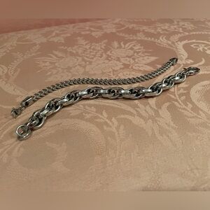 Bundle of 2 Chisel brand stainless steel chain bracelets